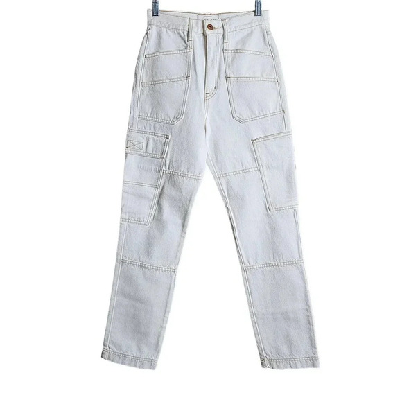 SLVRLAKE Savior High-Rise Cargo Jeans Natural White Size 26 - Picture 6 of 10
